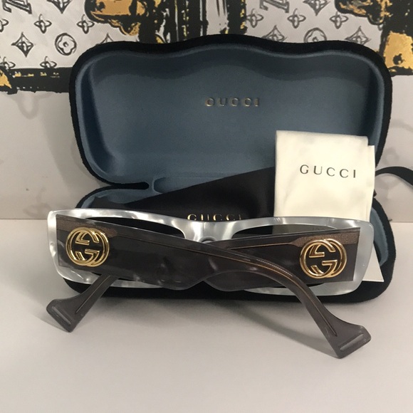 New Authentic Gucci GG0516S 002 Transparent Grey Square Silver Mirror Lens - Picture 14 of 15